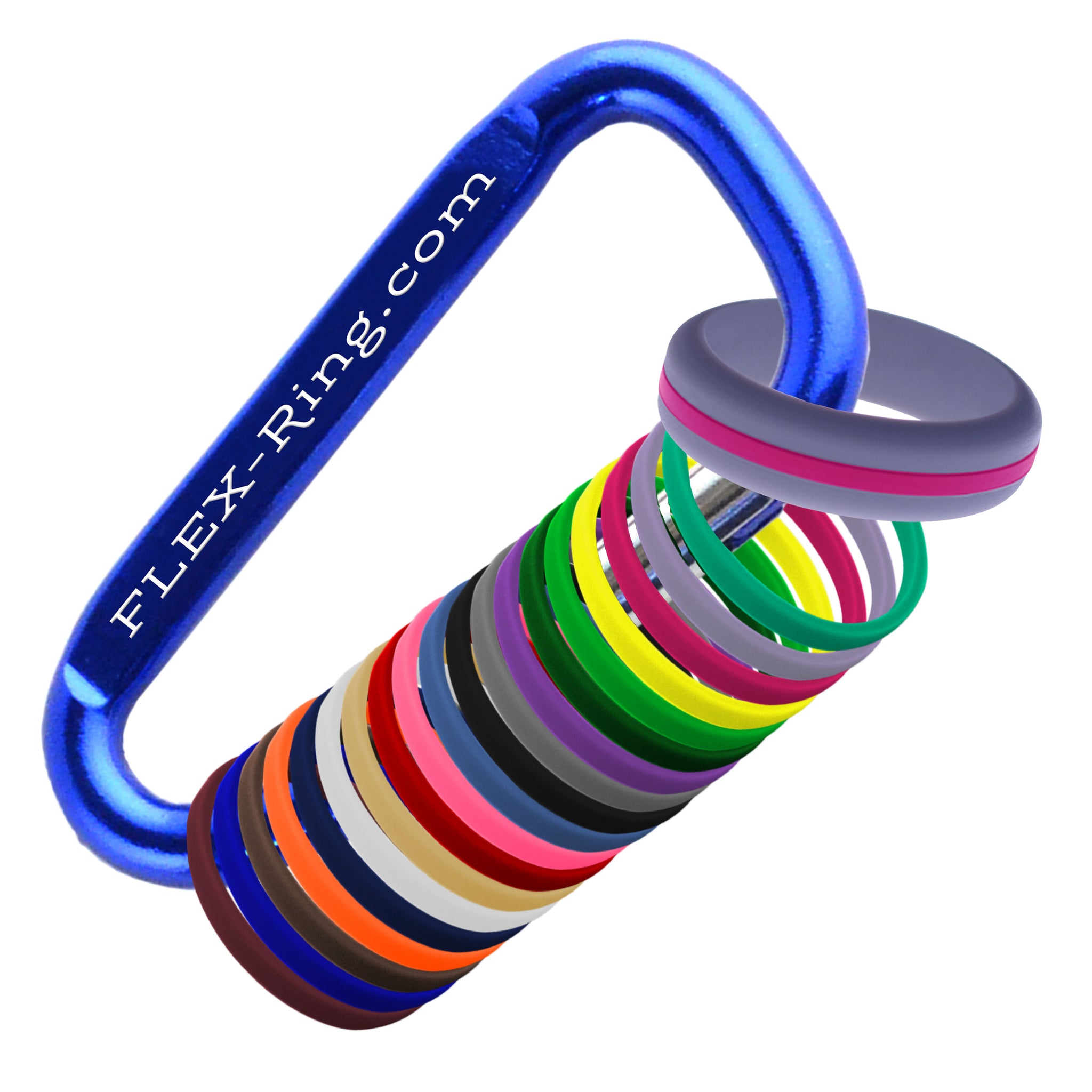 Womens Medium Purple Silicone Ring with Changeable Color Bands Combo Pack