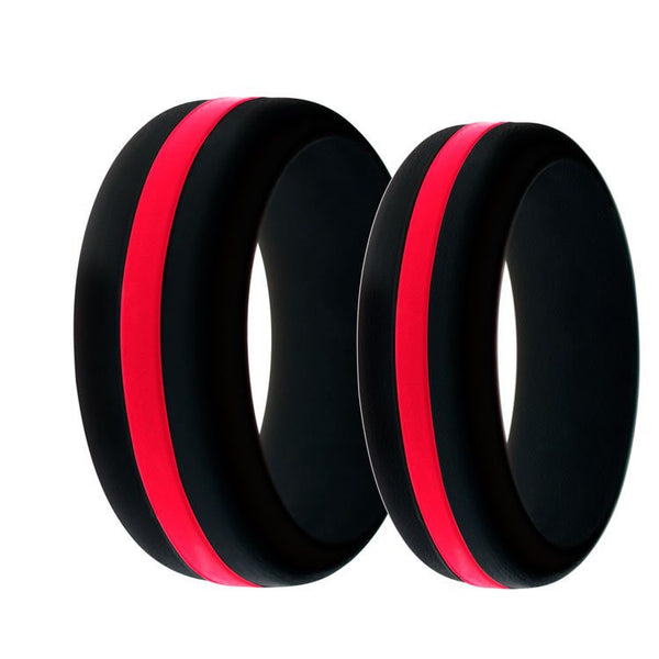 Thin red line silicone store wedding band