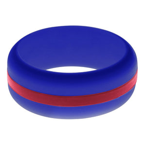 Mens Blue Silicone Ring with Cardinal Red Changeable Color Band