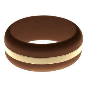 Mens Brown Silicone Ring with Sand Changeable Color Band