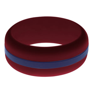 Mens Cardinal Red Silicone Ring with Navy BlueChangeable Color Band