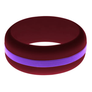 Mens Cardinal Red Silicone Ring with Purple Changeable Color Band