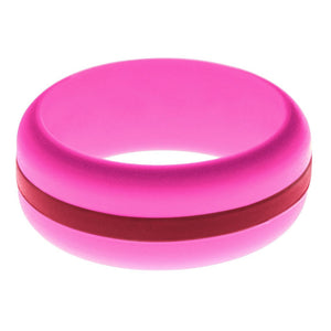 Mens Hot Pink Silicone Ring with Cardinal Red Changeable Color Band