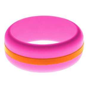 Mens Hot Pink Silicone Ring with Orange Changeable Color Band