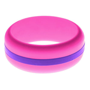 Mens Hot Pink Silicone Ring with Purple Changeable Color Band