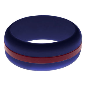 Mens Navy Blue Silicone Ring With Cardinal Red Changeable Color Band 