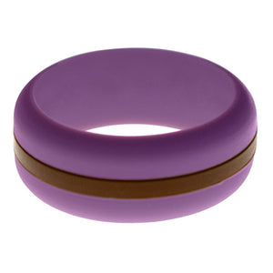 Mens Purple Silicone Ring with Brown Changeable Color Band