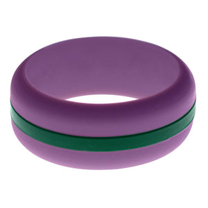 Mens Purple Silicone Ring with Dark Green Changeable Color Band