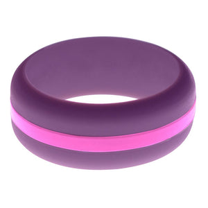 Mens Purple Silicone Ring with Hot Pink Changeable Color Band
