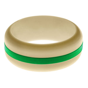 Mens Sand Silicone Ring with Green Changeable Color Band