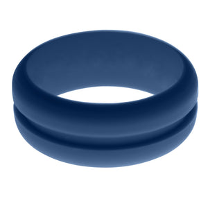 Mens Steel Blue Silicone Ring without Changeable Color Band