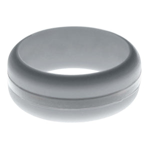 Mens Silver Silicone Ring with Silver Changeable Color Band