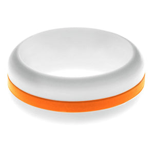 Mens White Silicone Ring with Orange Changeable Color Band