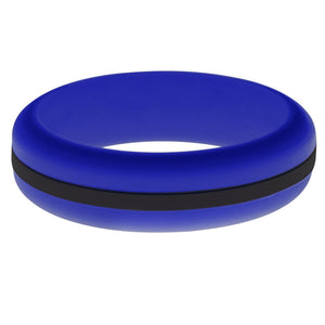 Womens Blue Silicone Ring with Black Changeable Color Band