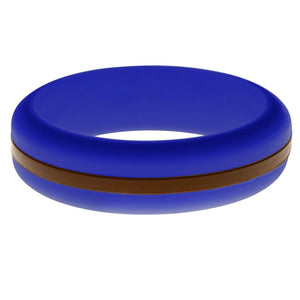 Womens Blue Silicone Ring with Brown Changeable Color Band