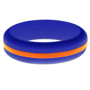 Womens Blue Silicone Ring with Orange Changeable Color Band