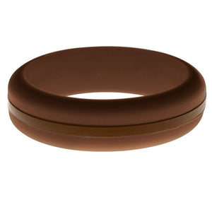Womens Brown Silicone Ring with Brown Changeable Color Band