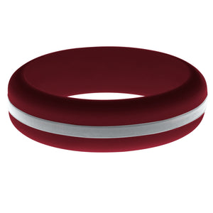 Womens Cardinal Red Silicone Ring with Silver Changeable Color Band