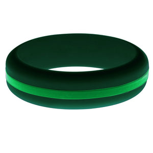 Womens Dark Green Silicone Ring with Green Changeable Color Band
