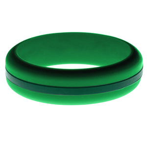 Womens Green Silicone Ring with Dark Green Changeable Color Band
