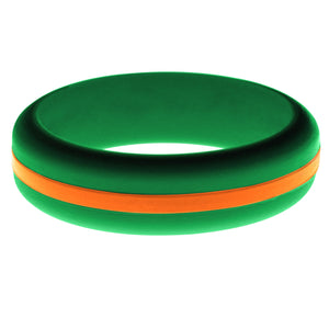 Womens Green Silicone Ring with Orange Changeable Color Band