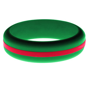 Womens Green Silicone Ring with Red Changeable Color Band