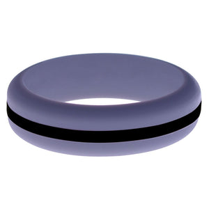 Womens Medium Purple Silicone Ring with Black Changeable Color Band