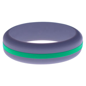 Womens Medium Purple Silicone Ring with Teal Changeable Color Band