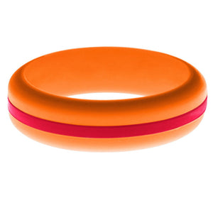 Womens Orange Silicone Ring with Red Changeable Color Band