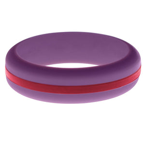 Womens Purple Silicone Ring with Cardinal Red Changeable Color Band