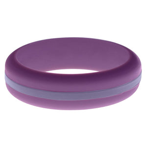 Womens Purple Silicone Ring with Medium Purple Changeable Color Band