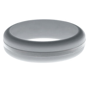Womens Silver Silicone Ring with Silver Changeable Color Band