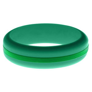 Womens Teal Silicone Ring with Green Changeable Color Band