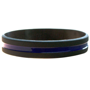 Police Black Wristband With Thin Blue Line in the middle