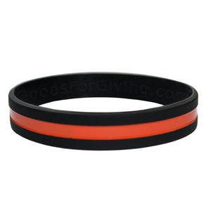 Search and Rescue Black Wristband With Thin Orange Line In The Middle