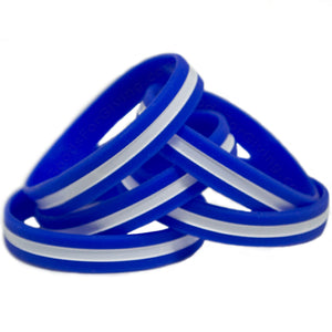 5 Pack EMS Blue Wristband With Thin White Line In The Middle