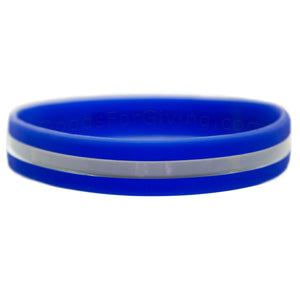EMS Blue Wristband With Thin White Line In The Middle