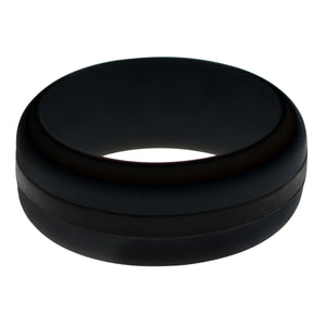 Mens Black Silicone Ring with Black Changeable Color Band