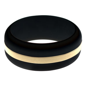 Mens Black Silicone Ring with Sand Changeable Color Band