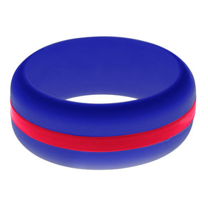 Mens Blue Silicone Ring with Red Changeable Color Band