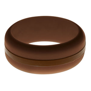 Mens Brown Silicone Ring with Brown Changeable Color Band