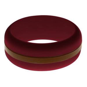 Mens Cardinal Red Silicone Ring with Brown Changeable Color Band