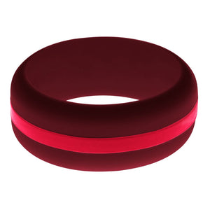 Mens Cardinal Red Silicone Ring with Red Changeable Color Band