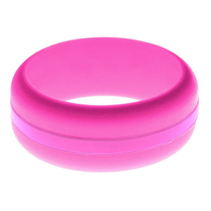 Mens Hot Pink Silicone Ring with Hot Pink Changeable Color Band