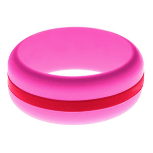 Mens Hot Pink Silicone Ring with Red Changeable Color Band
