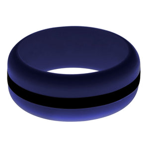 Mens Navy Blue Silicone Ring With Black Changeable Color Band 
