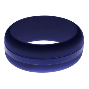 Mens Navy Blue Silicone Ring With Blue Changeable Color Band 