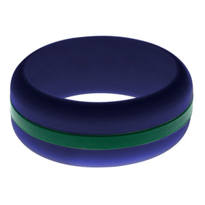 Mens Navy Blue Silicone Ring With Dark Green Changeable Color Band 