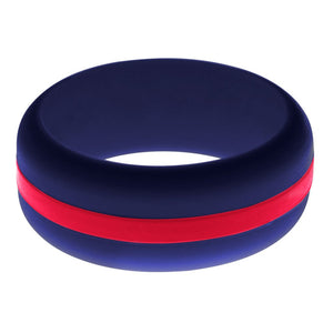 Mens Navy Blue Silicone Ring With Red Changeable Color Band 