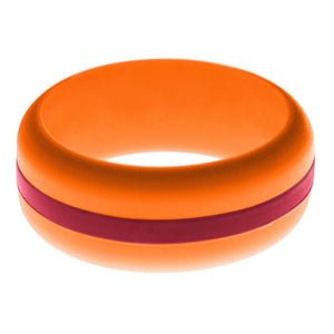 Mens Orange Silicone Ring with Cardinal Red Changeable Color Band